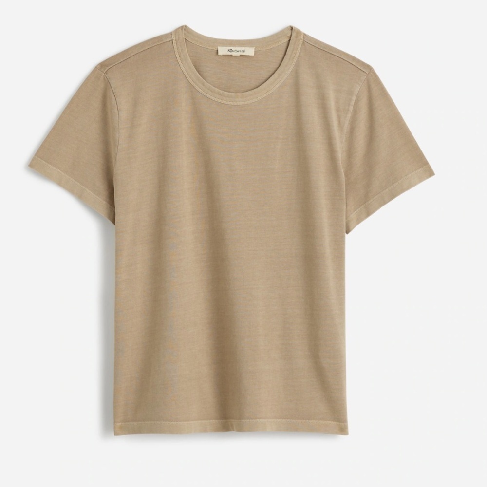 Madewell heritage khaki Cotton Perfect Crewneck Tee